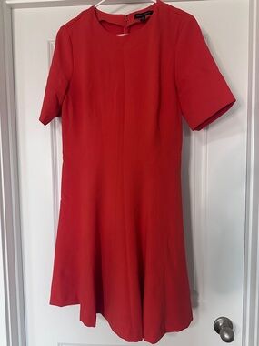 Banana Republic Red Short-Sleeve A-Line Mini Dress